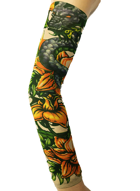 Giyilebilir Kol Dövmesi Çorap Dövme 3D Baskılı Kol Bacak Dövme 2 Adet Model 46 (CLZ)