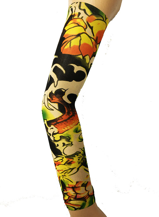 Giyilebilir Kol Dövmesi Çorap Dövme 3D Baskılı Kol Bacak Dövme 2 Adet Model 47 (CLZ)