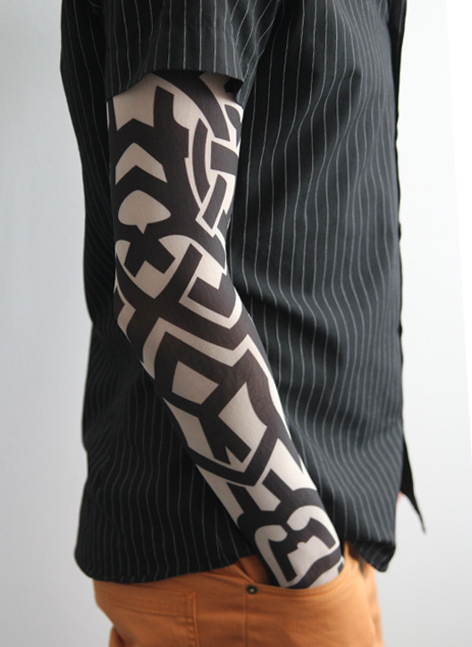 Giyilebilir Kol Dövmesi Çorap Dövme 3D Baskılı Kol Bacak Dövme 2 Adet Model 5 (CLZ)