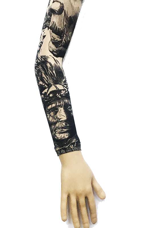 Giyilebilir Kol Dövmesi Çorap Dövme 3D Baskılı Kol Bacak Dövme 2 Adet Model 34 (CLZ)