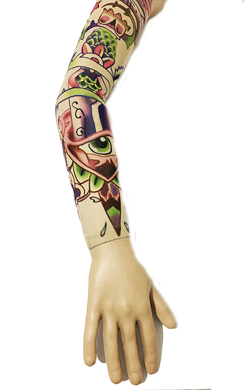 Giyilebilir Kol Dövmesi Çorap Dövme 3D Baskılı Kol Bacak Dövme 2 Adet Model 40 (CLZ)