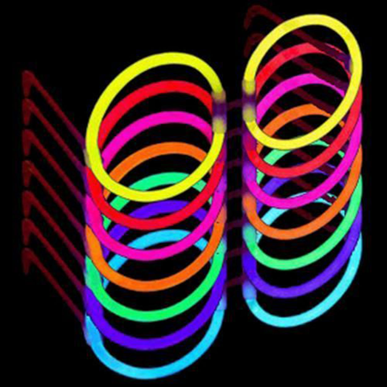 Glow Stick Parti Gözlüğü Glow Partisi Yuvarlak Şekilli Fosforlu Gözlük 6 Adet (CLZ)