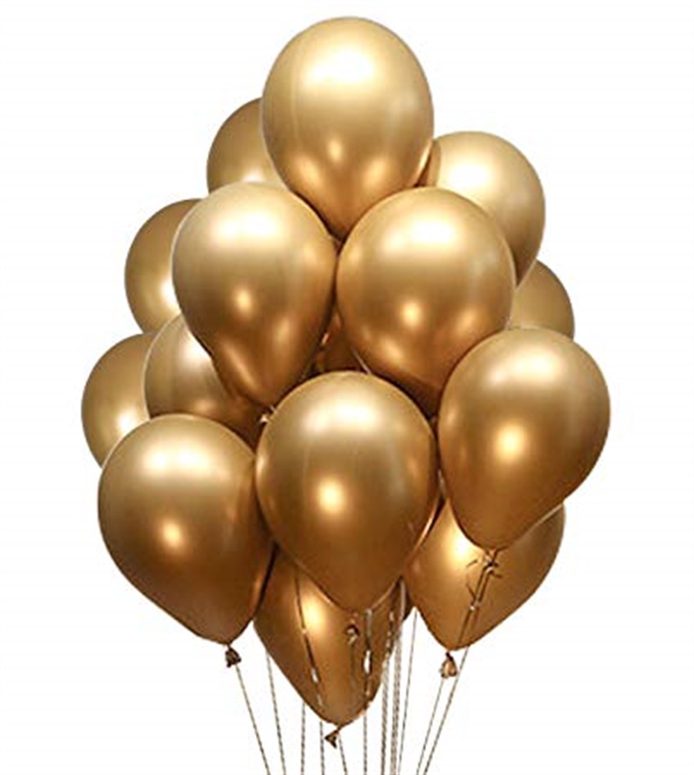 Gold Renk Krom Balon 5 Adet (CLZ)