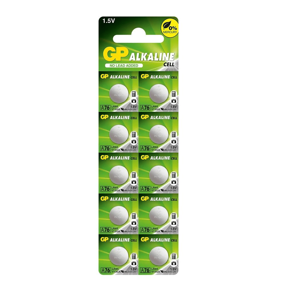 GP LR44 A76 1.5V Alkalin Pil 10'lu Paket GP LR44 A76 1.5V Alkalin Pil 10'lu Paket