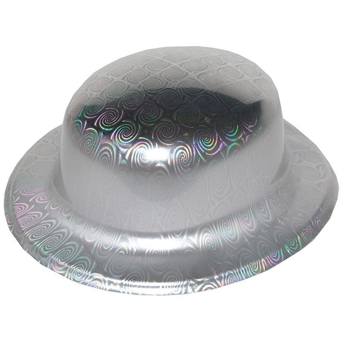 Gümüş Renk Hologramlı Plastik Yuvarlak Melon 27x24 cm (CLZ)