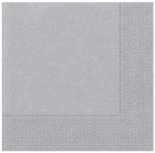 Gümüş Renk Kağıt Peçete 20 Adet 33x33 cm (CLZ)