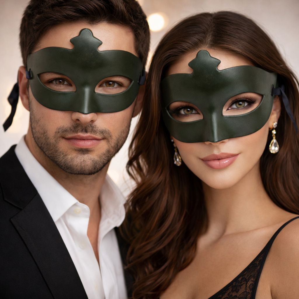 Haki Yeşil Gizemli Masquerade Maskesi Haki Yeşil Gizemli Masquerade Maskesi