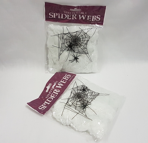 Beyaz Renk Örümcek Ağ ve Siyah Örümcekler Seti 60 gr (CLZ)