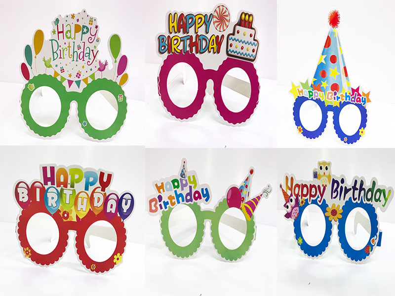 Happy Birthday Doğum Günü Karton Gözlük 6 Adet (CLZ)