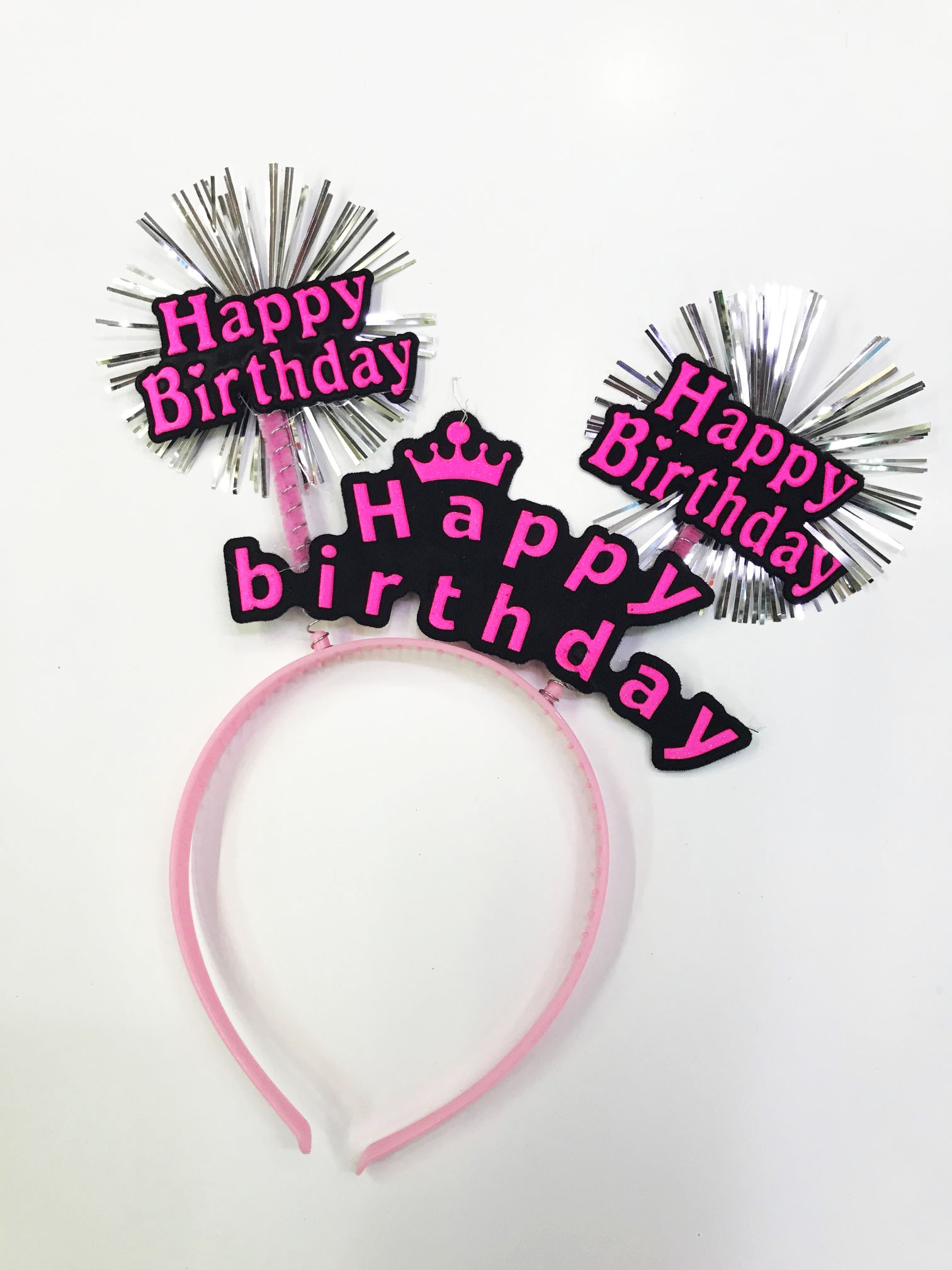 Happy Birthday Neon Renk Doğum Günü Tacı 12 Adet (CLZ)