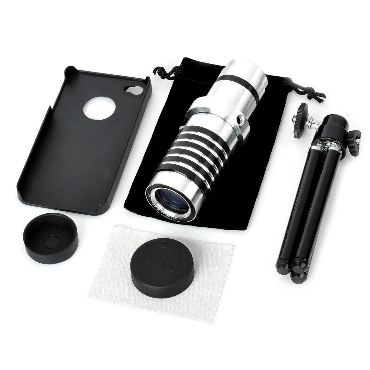 Iphone 5 5S - Iphone 4 4S Için Alüminyum 14X Optik Zoom Yakından Görüntü Çekme Dürbün
