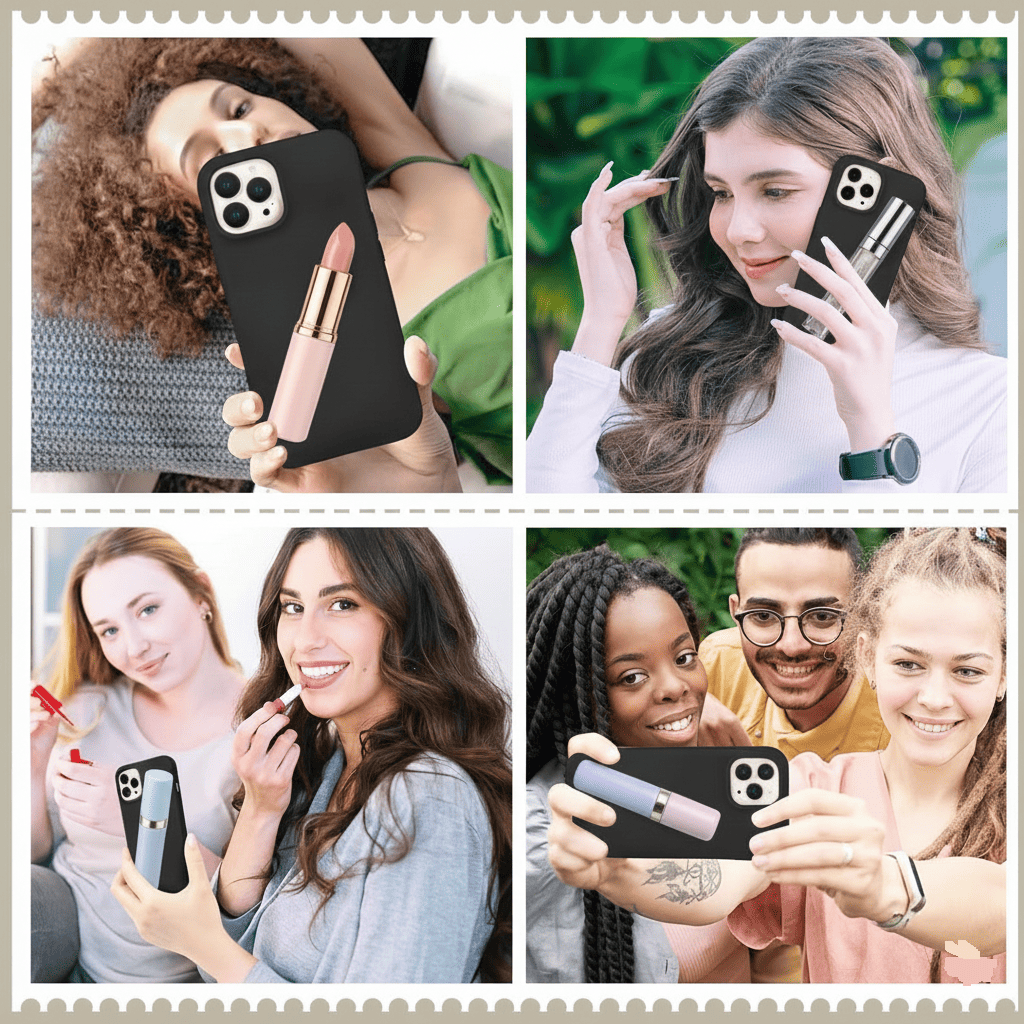 iPhone 16 Pro Max Lip Gloss Kılıf Siyah iPhone 16 Pro Max Lip Gloss Kılıf Siyah