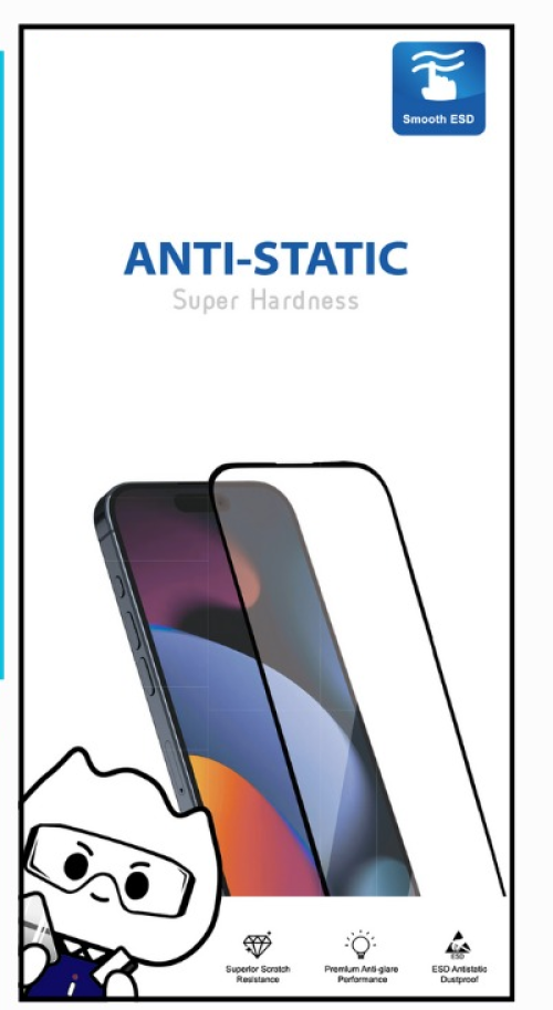 iPhone 16 PLUS 6D Anti Static Temperli Cam Ekran Koruyucu Kırılmaz Full Kaplama