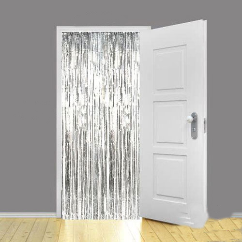 Işıltılı Duvar ve Kapı Perdesi Gümüş 90x200 cm (CLZ)