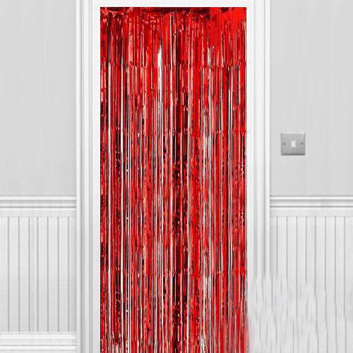 Işıltılı Duvar ve Kapı Perdesi Kırmızı 90x200 cm (CLZ)