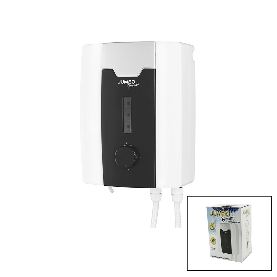 JUMBO PREMİUM BEYAZ ANİ SU ISITICI ELEKTRİKLİ ŞOFBEN DUŞ 7 EMNİYET TERMOSTAT 3 KADEMELİ 8000W JUMBO PREMİUM BEYAZ ANİ SU ISITICI ELEKTRİKLİ ŞOFBEN DUŞ 7 EMNİYET TERMOSTAT 3 KADEMELİ 8000W