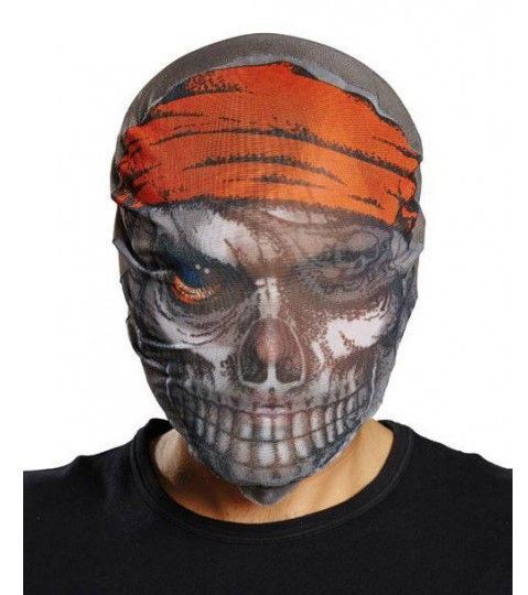 Kafaya Tam Geçmeli Bez Korsan Maskesi - Streç Korku Maskesi - 3D Baskılı Maske Model 4 (CLZ)