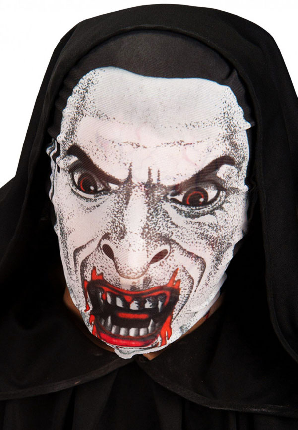 Kafaya Tam Geçmeli Bez Vampir Maskesi - Streç Korku Maskesi - 3D Baskılı Maske Model 2 (CLZ)