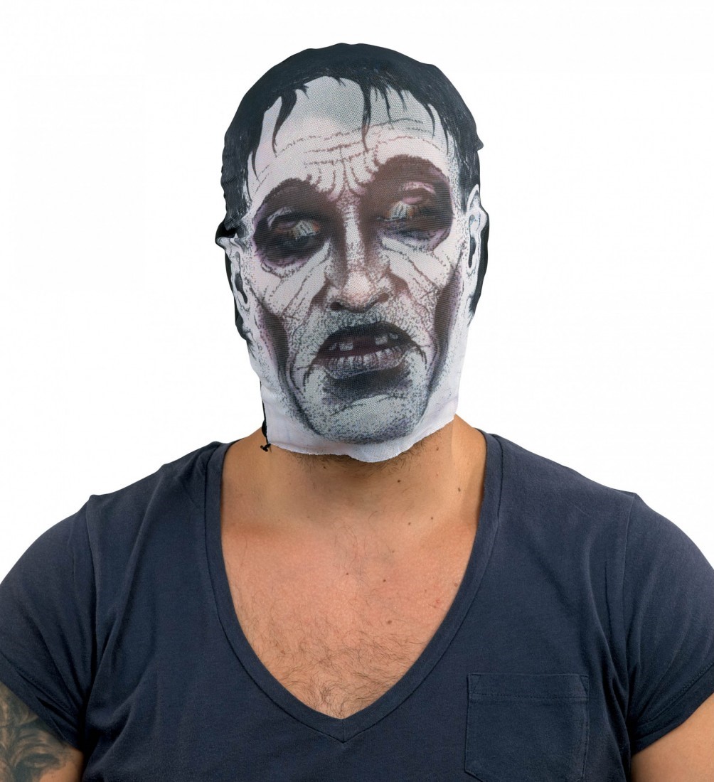 Kafaya Tam Geçmeli Bez Zombie Maskesi - Streç Korku Maskesi - 3D Baskılı Maske Model 2 (CLZ)