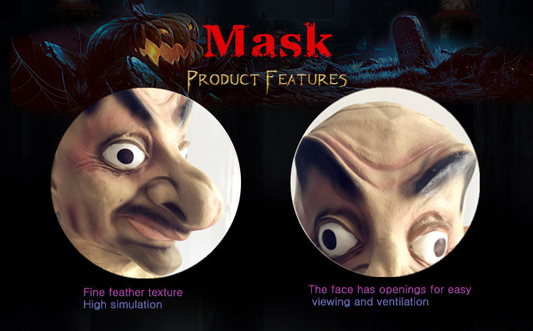 Kafaya Tam Geçmeli Mr.Bean Karakteri Tam Yüz Lateks Maske (CLZ)
