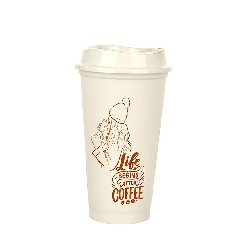 CLZ174 Kahve Bardağı - Kapaklı Beyaz 473 ml