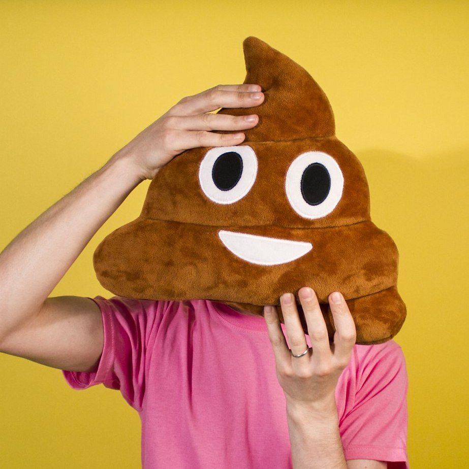 CLZ174 Kahverengi Gülen Poo Emoji Yastık