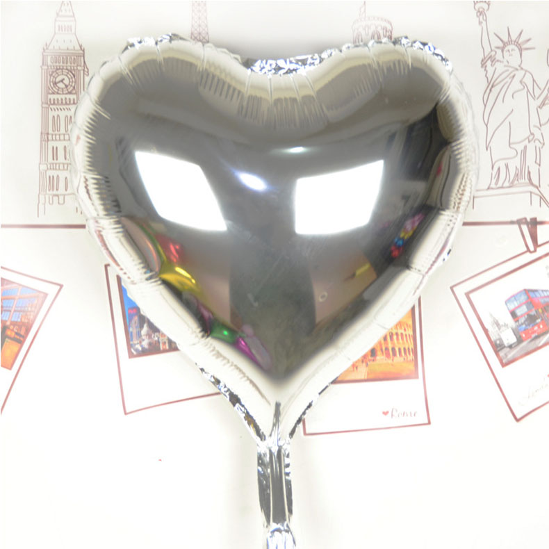 Kalp Uçan Balon Folyo Gümüş 80 cm 32 inç (CLZ)
