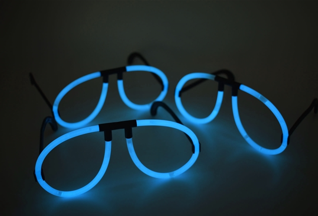 Karanlıkta Parlayan Fosforlu Glow Gözlük Fosforlu Gözlük Mavi Renk (CLZ)