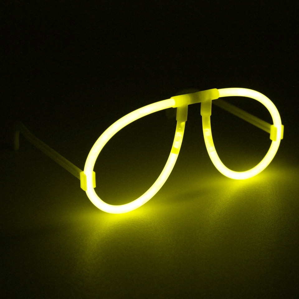 Karanlıkta Parlayan Fosforlu Glow Gözlük Fosforlu Gözlük Sarı Renk (CLZ)