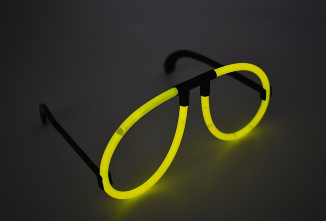 Karanlıkta Parlayan Fosforlu Glow Gözlük Fosforlu Gözlük Sarı Renk (CLZ)