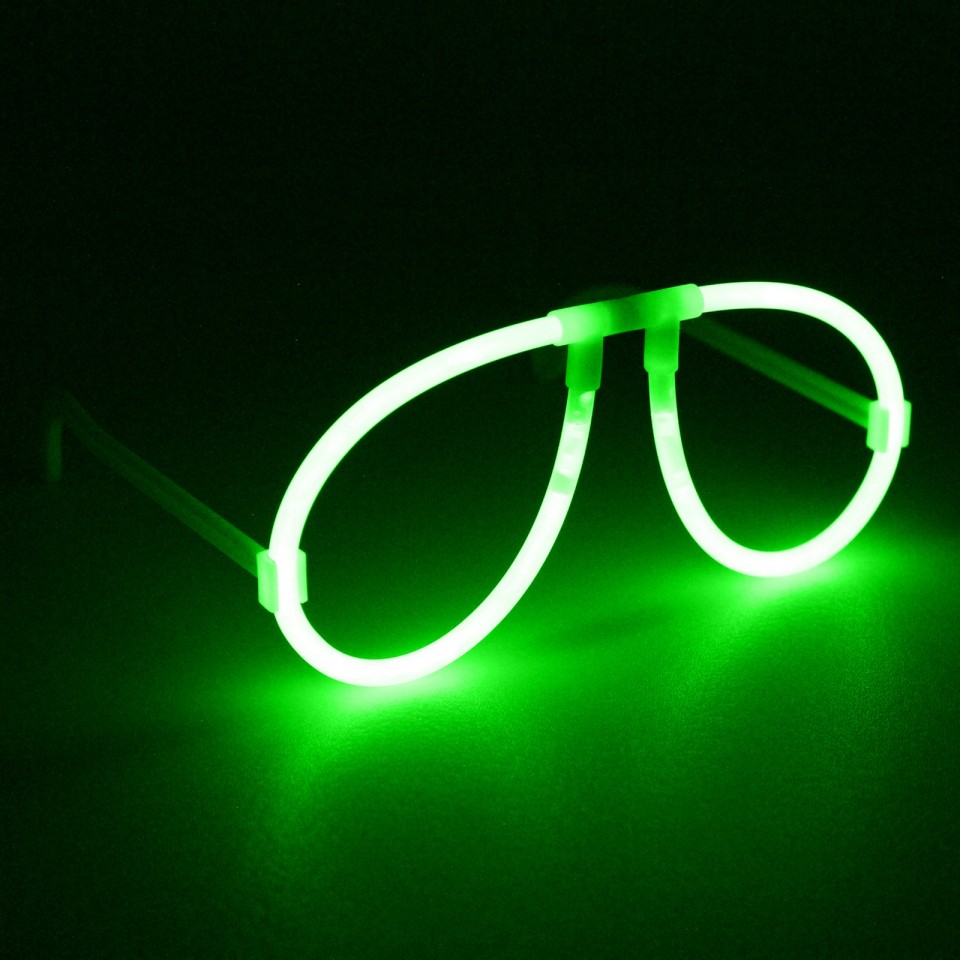Karanlıkta Parlayan Fosforlu Glow Gözlük Fosforlu Gözlük Yeşil Renk (CLZ)