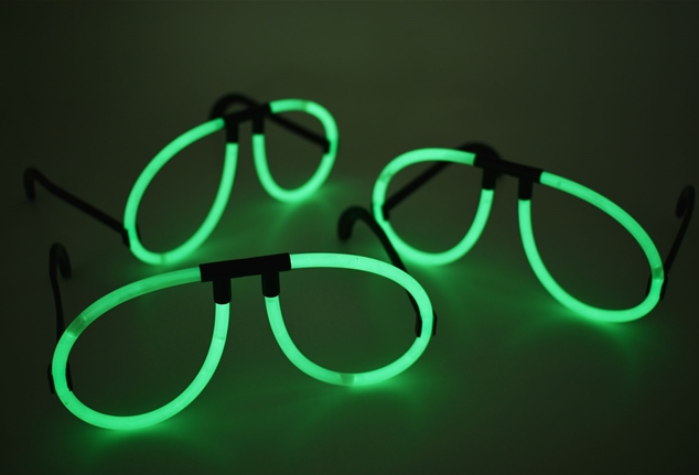 Karanlıkta Parlayan Fosforlu Glow Gözlük Fosforlu Gözlük Yeşil Renk (CLZ)