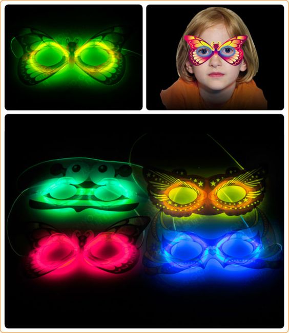 Karanlıkta Parlayan Fosforlu Glow  Parti Maske 1 Adet (CLZ)
