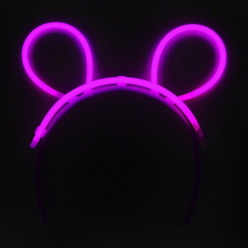 Karanlıkta Parlayan Fosforlu Glow Taç Tavşan Kulağı Tacı Pembe Renk (CLZ)