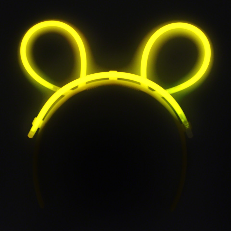 Karanlıkta Parlayan Fosforlu Glow  Taç Tavşan Kulağı Tacı Sarı Renk (CLZ)