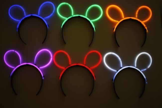 Karanlıkta Parlayan Fosforlu Glow Taç Tavşan Kulağı Tacı Turuncu Renk (CLZ)