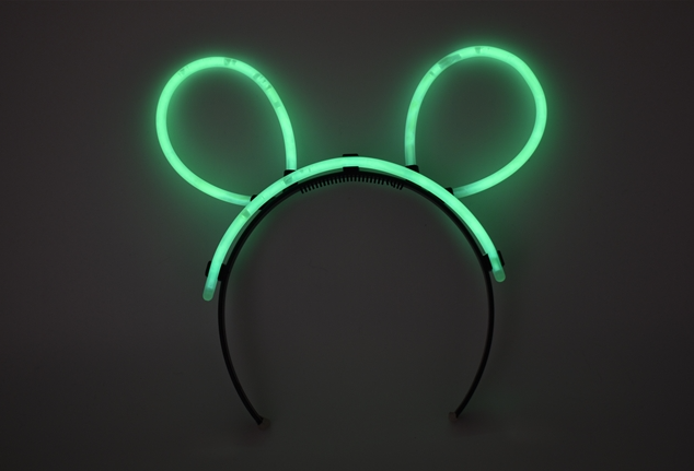 Karanlıkta Parlayan Fosforlu Glow  Taç Tavşan Kulağı Tacı Yeşil Renk (CLZ)