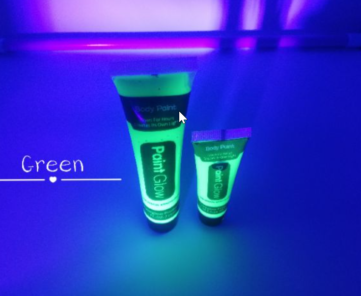 Karanlıkta Parlayan Fosforlu Neonlu Glow Parti Yüz Boyası Vücut Kremi Yeşil Renk (CLZ)