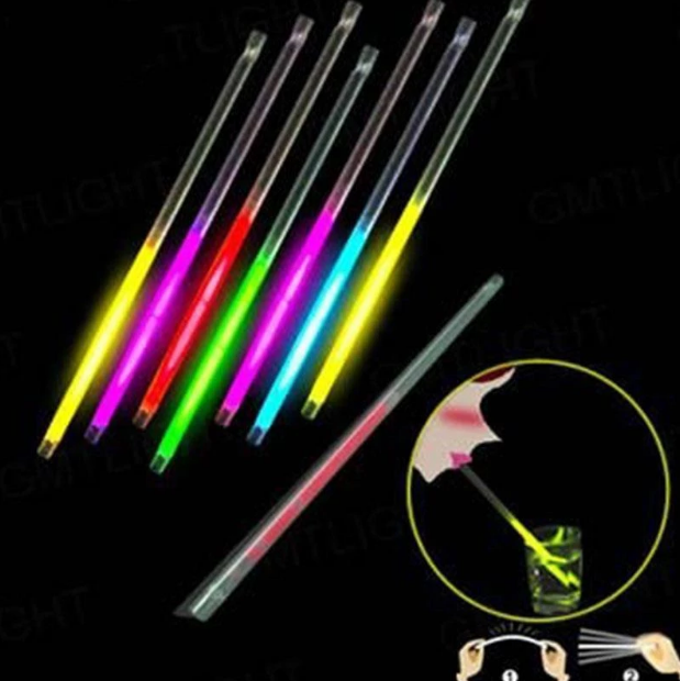 Karanlıkta Parlayan Glow  Fosforlu Pipet 3 Renk 3 Adet (CLZ)