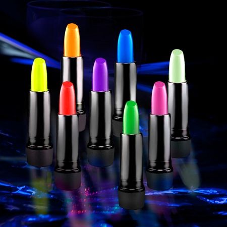 Karanlıkta Parlayan Yanan UV Neon Ruj Yüz Boyama 6 Adet 6 Renk (CLZ)