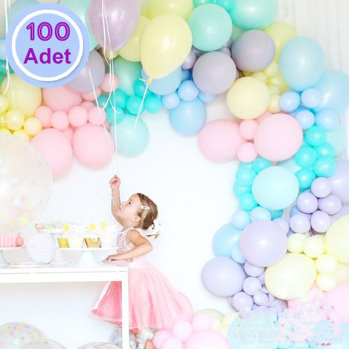 Karışık Renk Makaron Pastel Balon 100 Adet 12 İnch (CLZ)