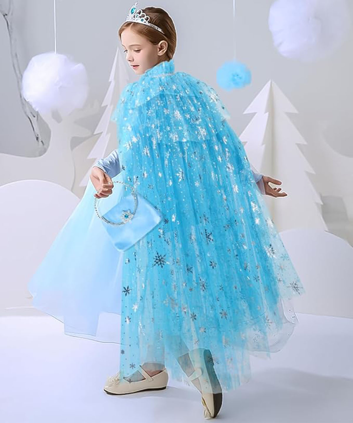 Karlar Ülkesi Elsa Frozen Mavi Pelerin – 80 cm Kar Desenli Çocuk Pelerini ( Taç Hariç ) Karlar Ülkesi Elsa Frozen Mavi Pelerin – 80 cm Kar Desenli Çocuk Pelerini ( Taç Hariç )