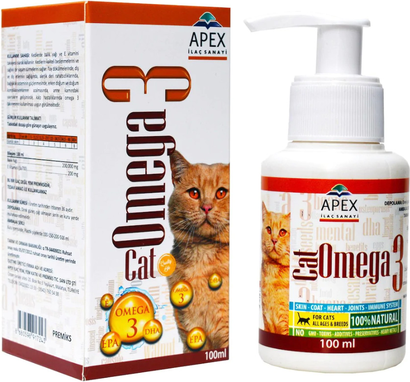 CLZ174 Kedi İçin Omega3 Balık Yağı Tüy Döküm Önleyici / Tüy Sağlığı