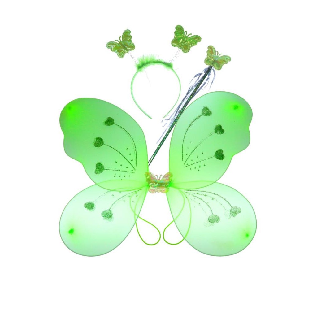 Kelebek Kanadı Tacı Asası Yeşil Renk 50 cm (CLZ)