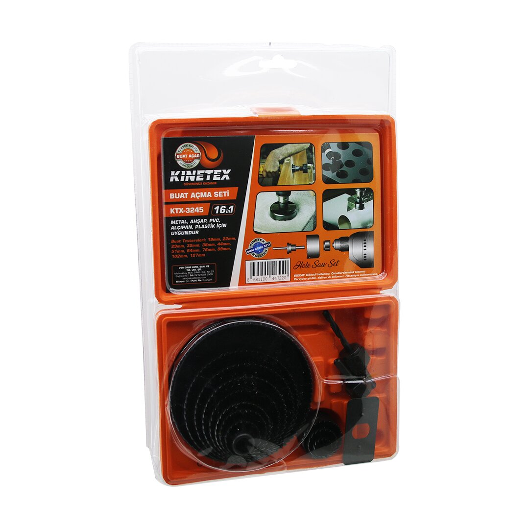 16 PARÇA PANÇ SETİ METAL AHŞAP PVC ALÇIPAN PLS. 19-22-29-32-38-44-51-64-76-89-102-127MM