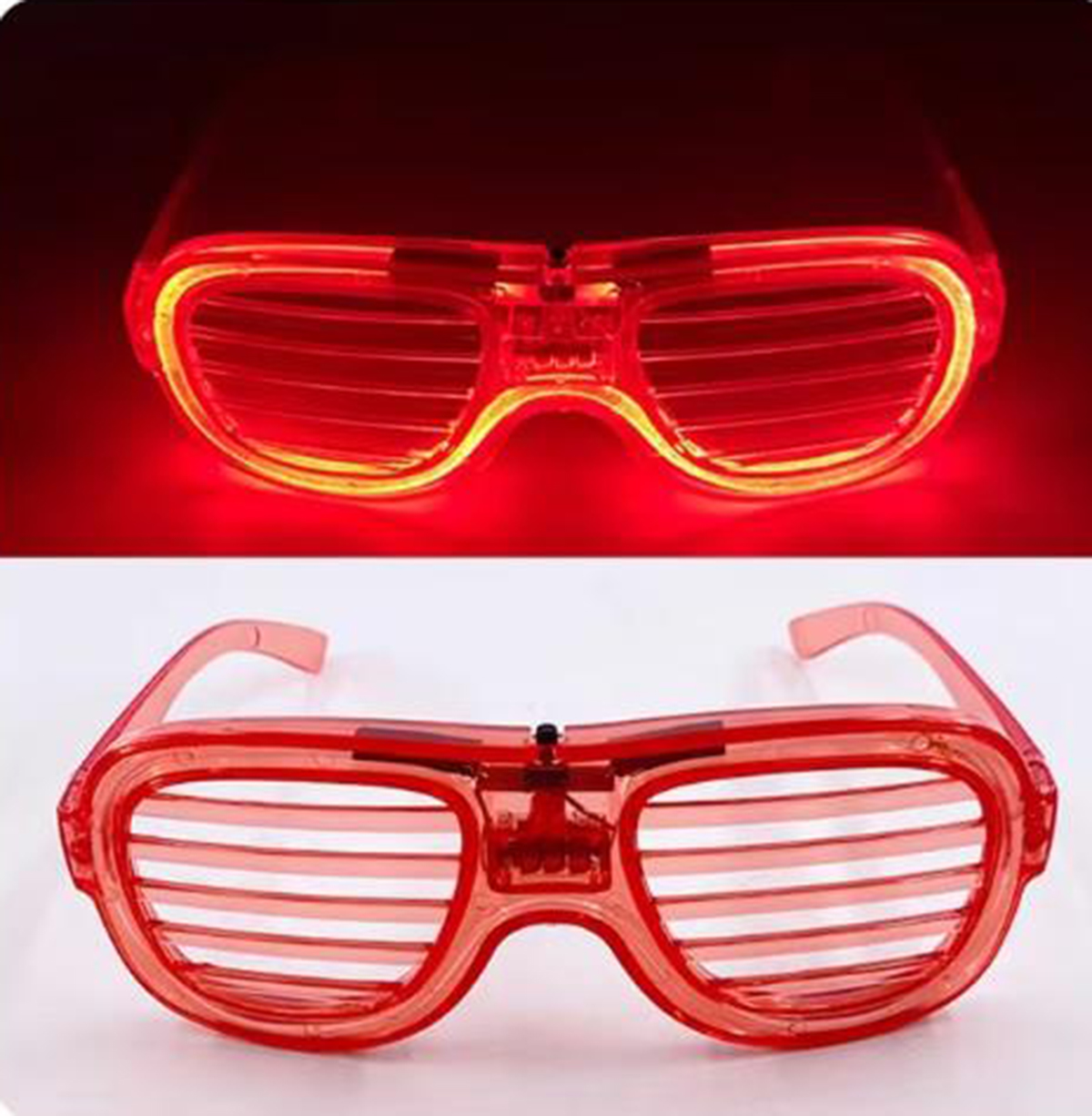 Kırmızı Led Işıklı Parti Gözlüğü - Neon Glow Şerit Gözlük 3 Modlu Kırmızı Led Işıklı Parti Gözlüğü - Neon Glow Şerit Gözlük 3 Modlu