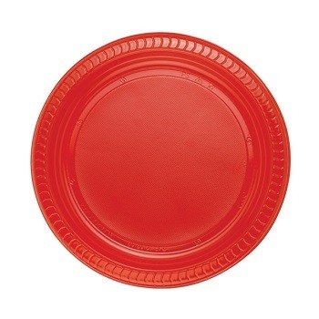 Kırmızı Plastik Tabak 22 cm 25li (CLZ)