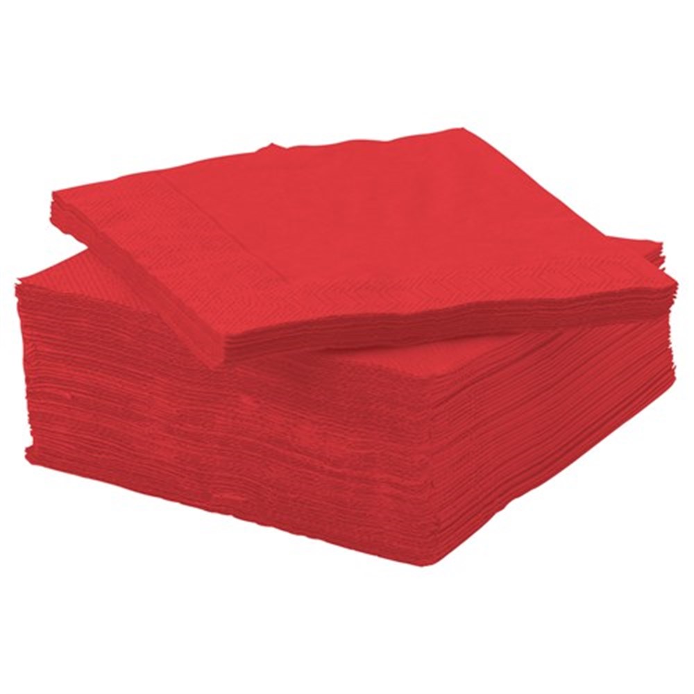 Kırmızı Renk Çift Katlı Kağıt Peçete 20 Adet (CLZ)