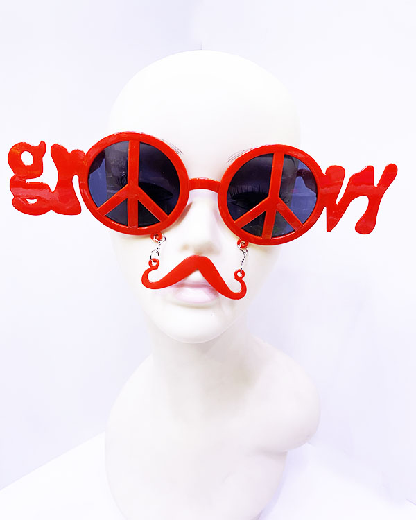 Kırmızı Renk Groom Yazılı Bıyıklı Damat Gözlüğü 7x21 cm (CLZ)