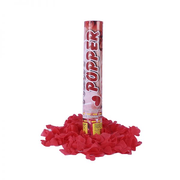 Kırmızı Renk Güllü-Kalpli konfeti 30 cm (CLZ)